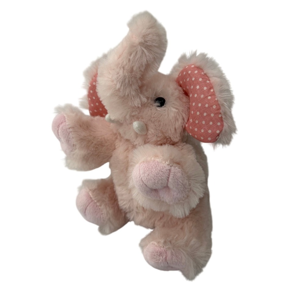 Stephan Baby Elephant Plush Pink Polka Dot Ears Stuffed Animal Toy 9 inch 2011